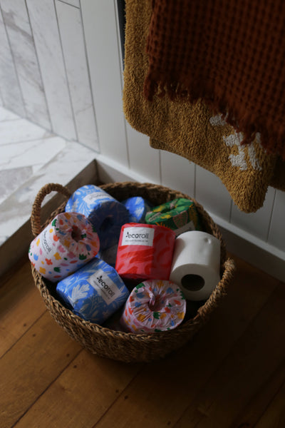 ecoroll bamboo toilet paper in the bathroom of Shayna Stalker