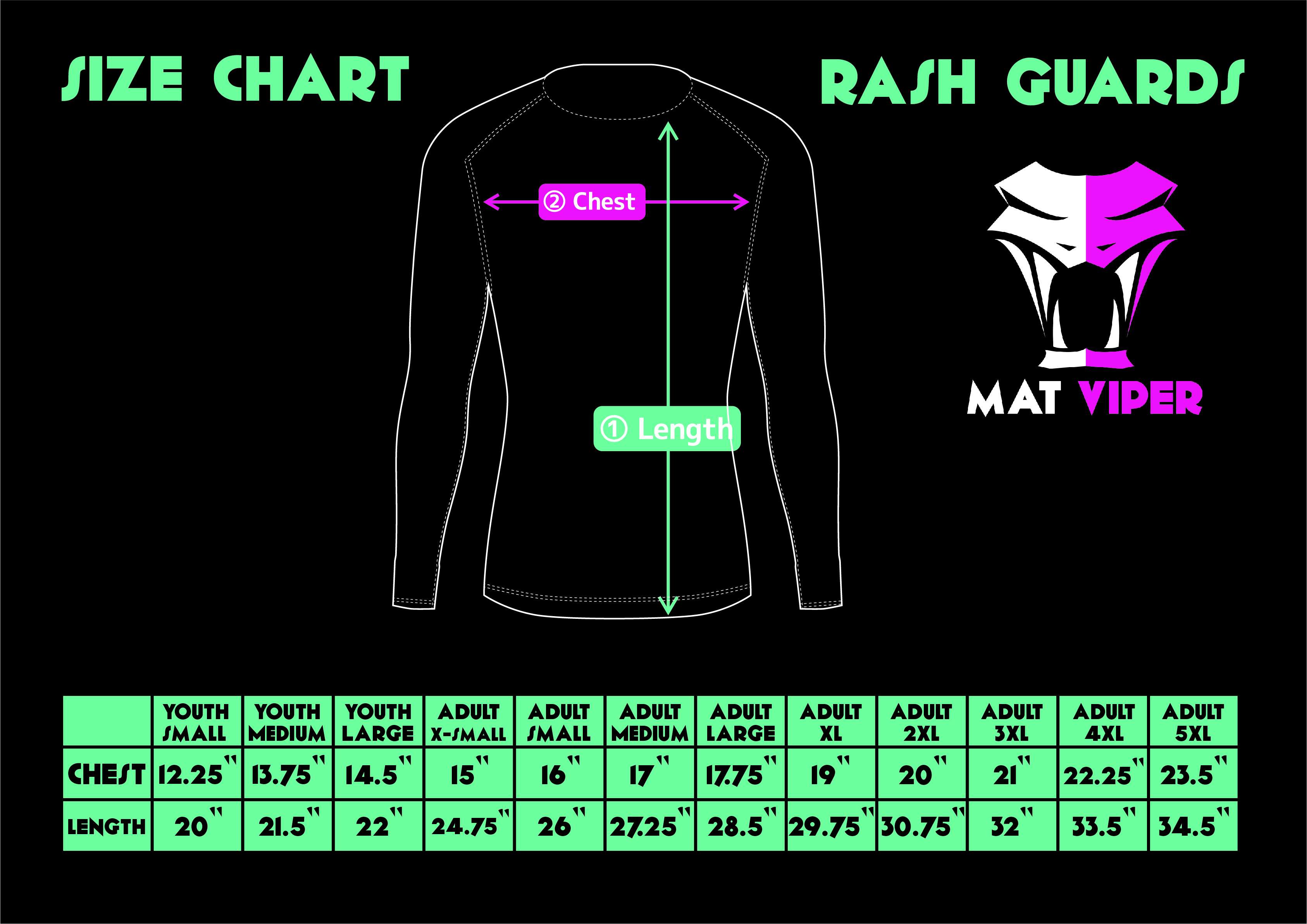 Junior Rashguard Size Chart