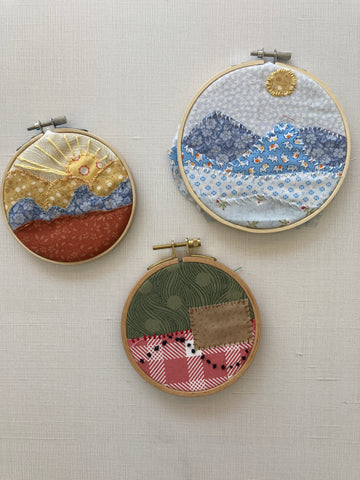 Budget friendly embroidered paintings made at Craft Theory in Tacoma WA