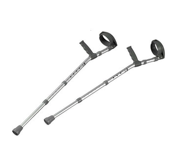 Pair of United Ortho Aluminum Push-Button Crutches