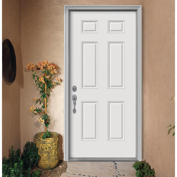 Prehung White Prefinished Single Steel Insulated Entry Door System