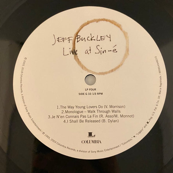 Jeff Buckley – Live At Sin-é 4LP USED NM/NM Numbered RSD Deluxe Edition