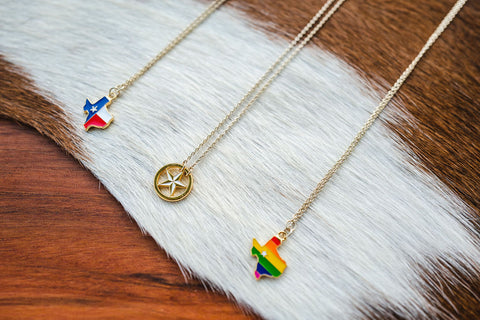 Miss Modi enamel Texas necklaces