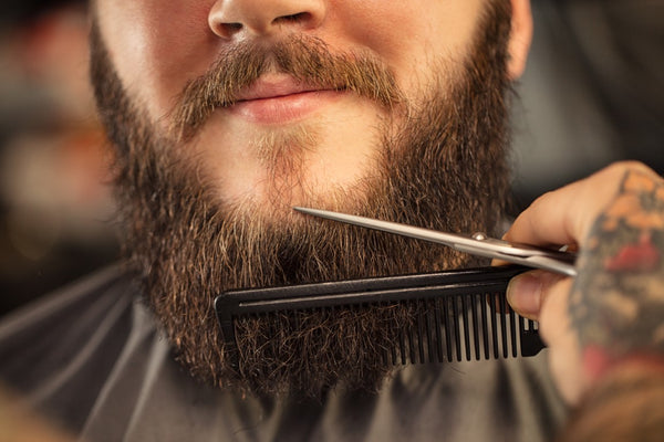 how to trim beard with scissors