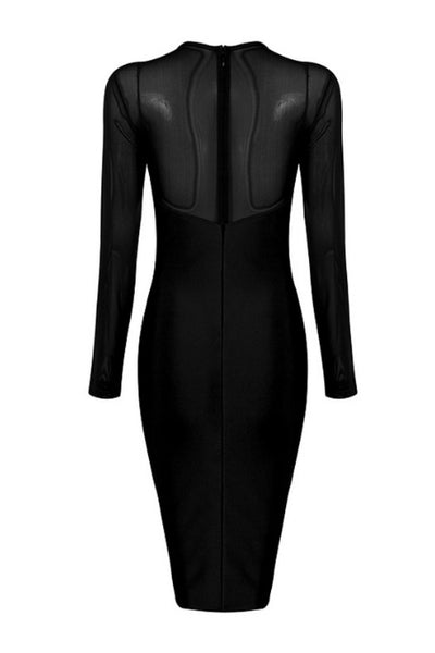 Black Cut Out Bandage Dress With Long Sleeves – Mislish