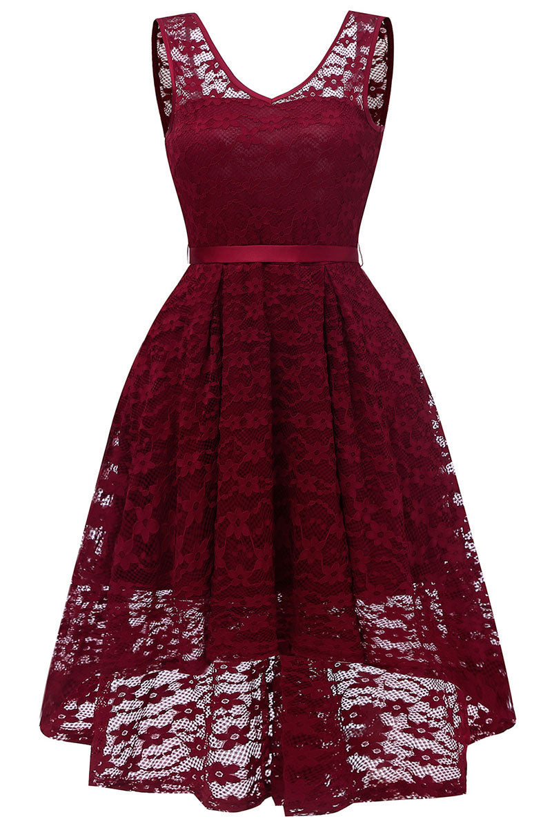 burgundy lace dress bridesmaid