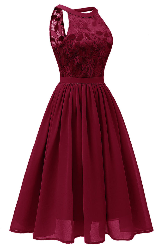 a line burgundy prom dress