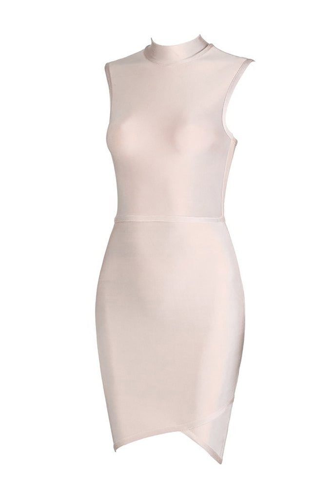 high neck bandage dress