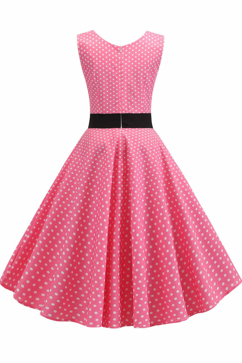 Pink Polka Dot Babydoll Button A-line Dress – Mislish