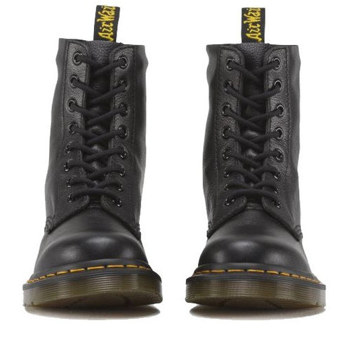 Black PU Lace-up Combat Boots With Rivet – Mislish