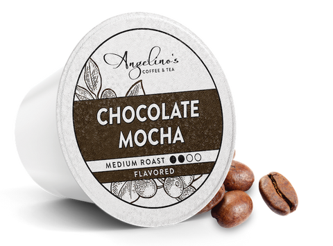 Angelino's Chocolate Mocha cup with beans