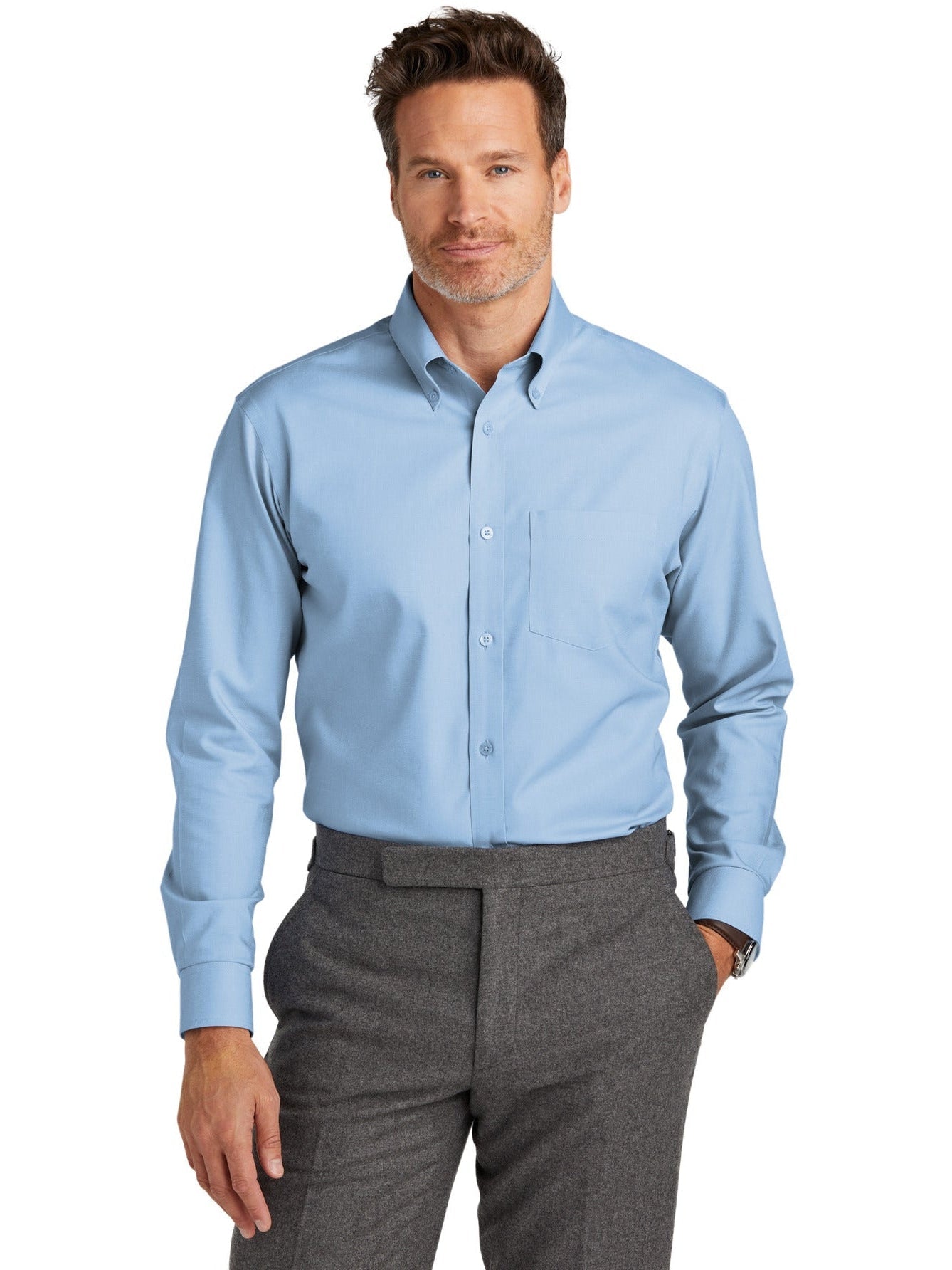 Brooks Brothers Wrinkle-Free Stretch Nailhead Shirt With Custom ...