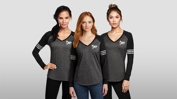 District Ladies Game Long Sleeve V-Neck Tee