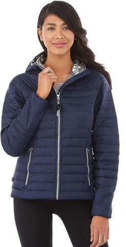 Custom Embroidered Insulated Jacket Elevate Ladies Silverton Packable Insulated Jacket Vintage Navy