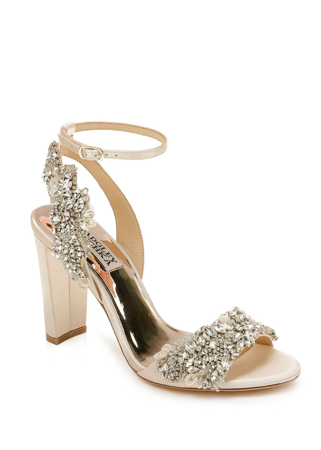 badgley mischka bridal shoes block heel