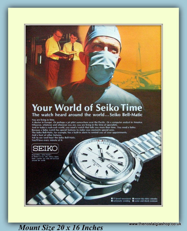 Seiko Bell-Matic Watch Original Advert 1970 (ref AD9374) – The Nostalgia  Shop