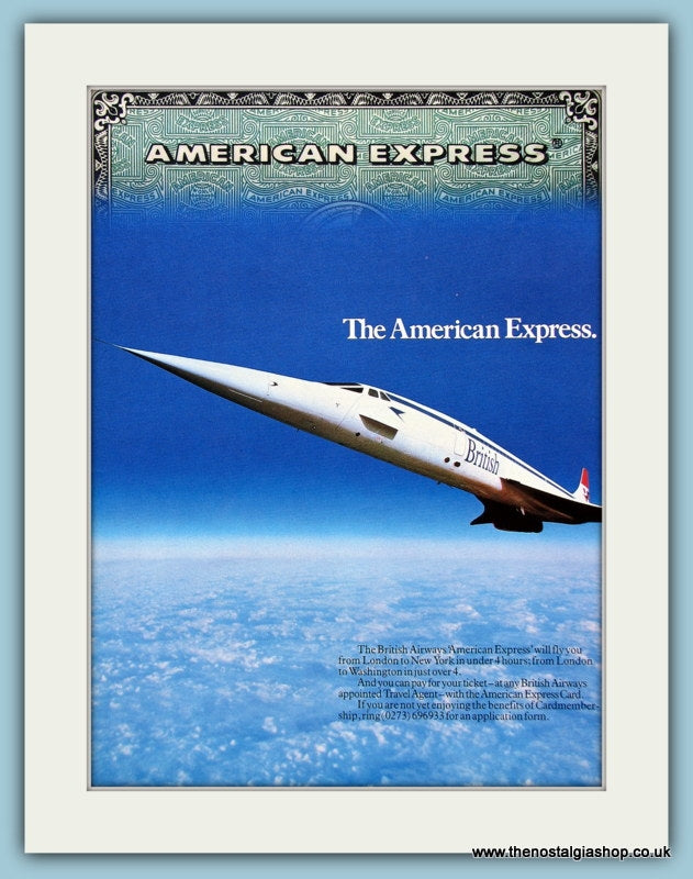 Concorde and American Express. Original Advert 1982 (ref AD3680) – The  Nostalgia Shop