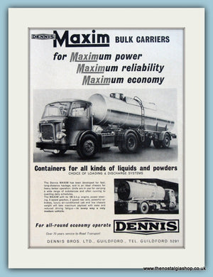 Dennis Maxim Bulk Carriers Original Advert 1966 (ref AD2967)