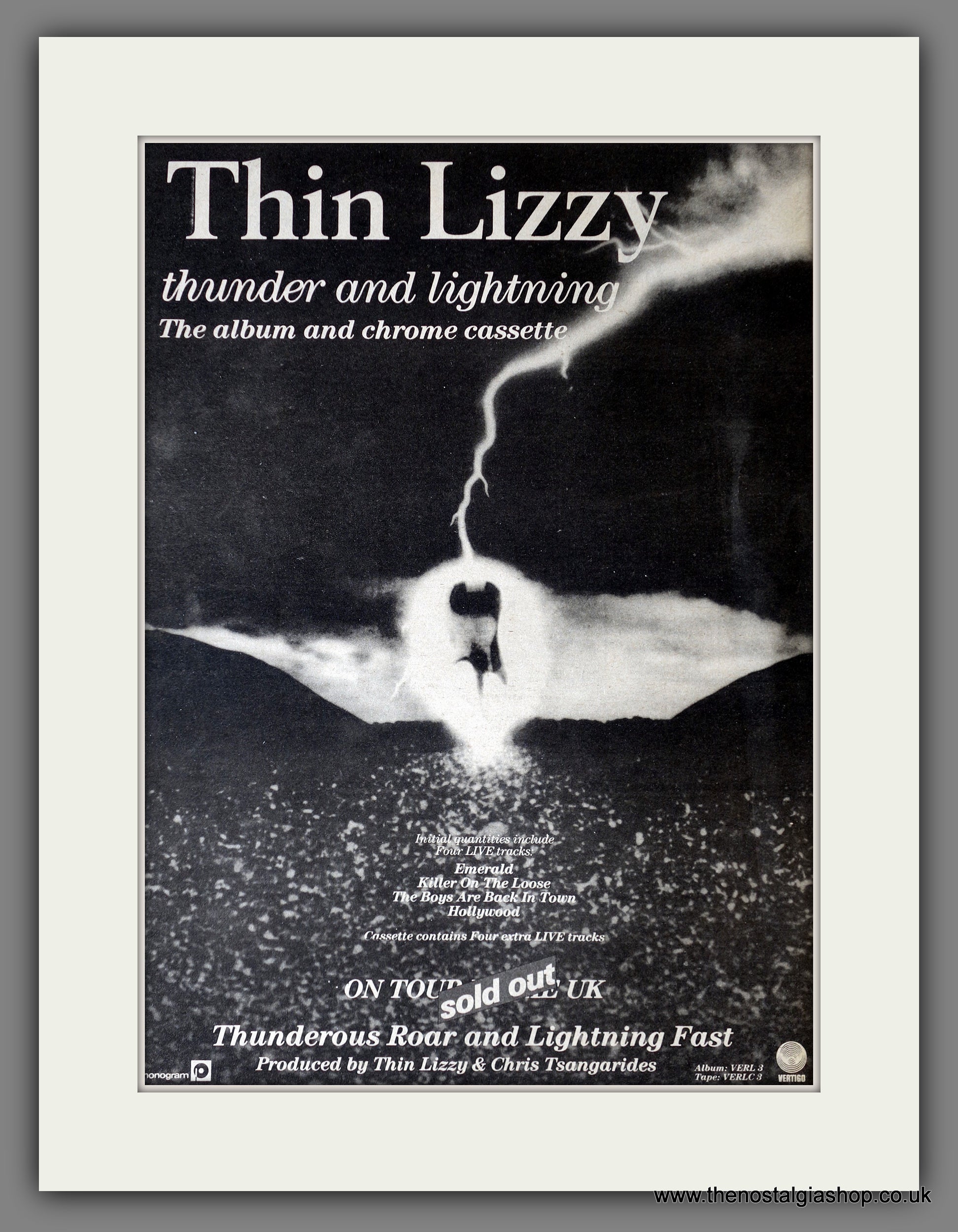 Thin Lizzy. Thunder And Lightning. Original Advert 1983 (ref AD14171) – The  Nostalgia Shop