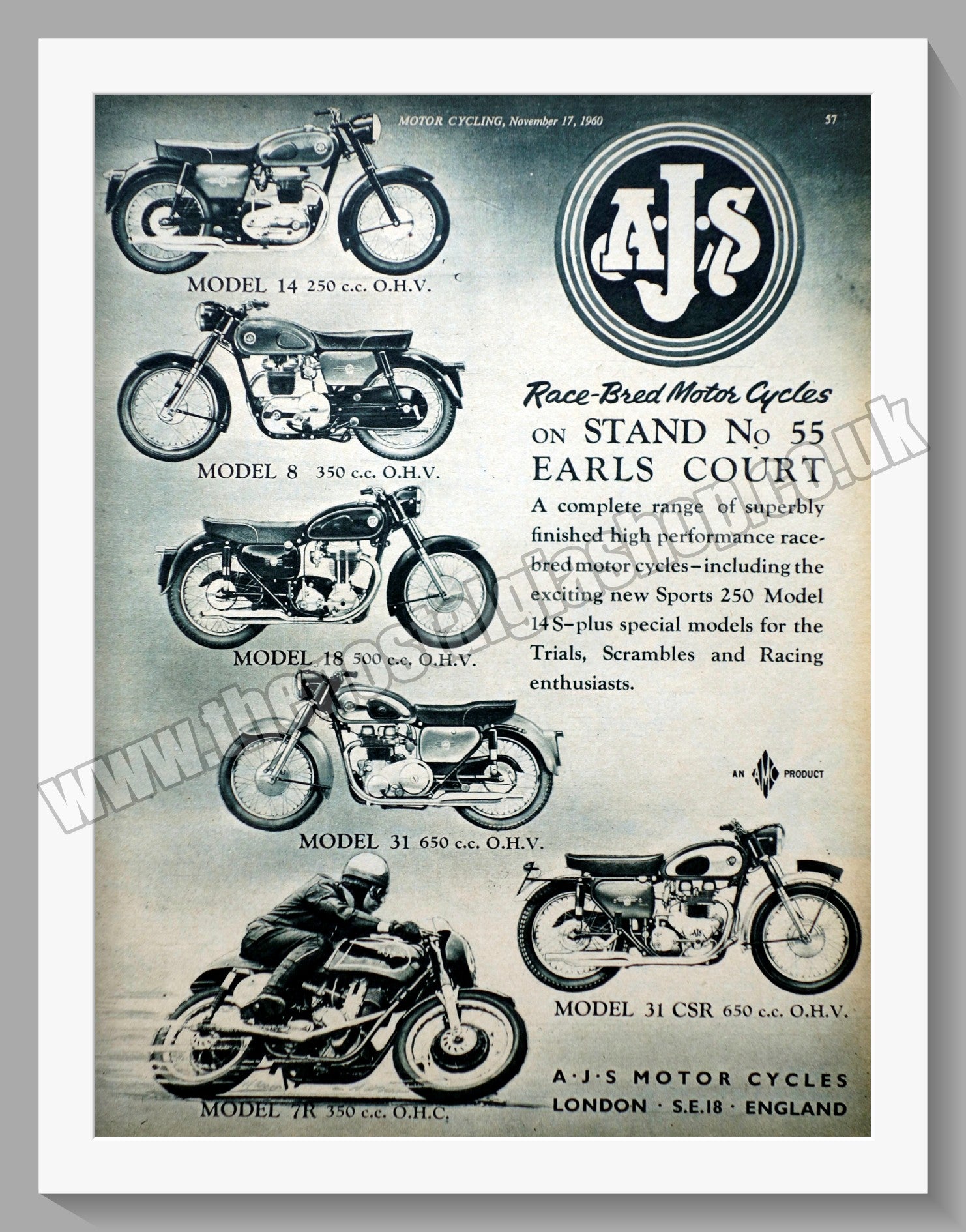 Honda Classic Motorcycles. Mounted Print. – The Nostalgia Shop