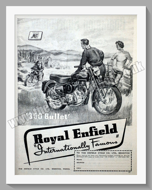 Royal Enfield 350 Bullet Motorcycle. Original Advert 1950 (ref AD57373 –  The Nostalgia Shop