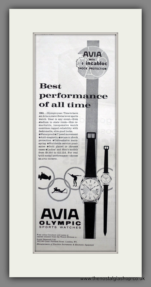 Avia Olympic Sports Watches Vintage Advert – Sportique