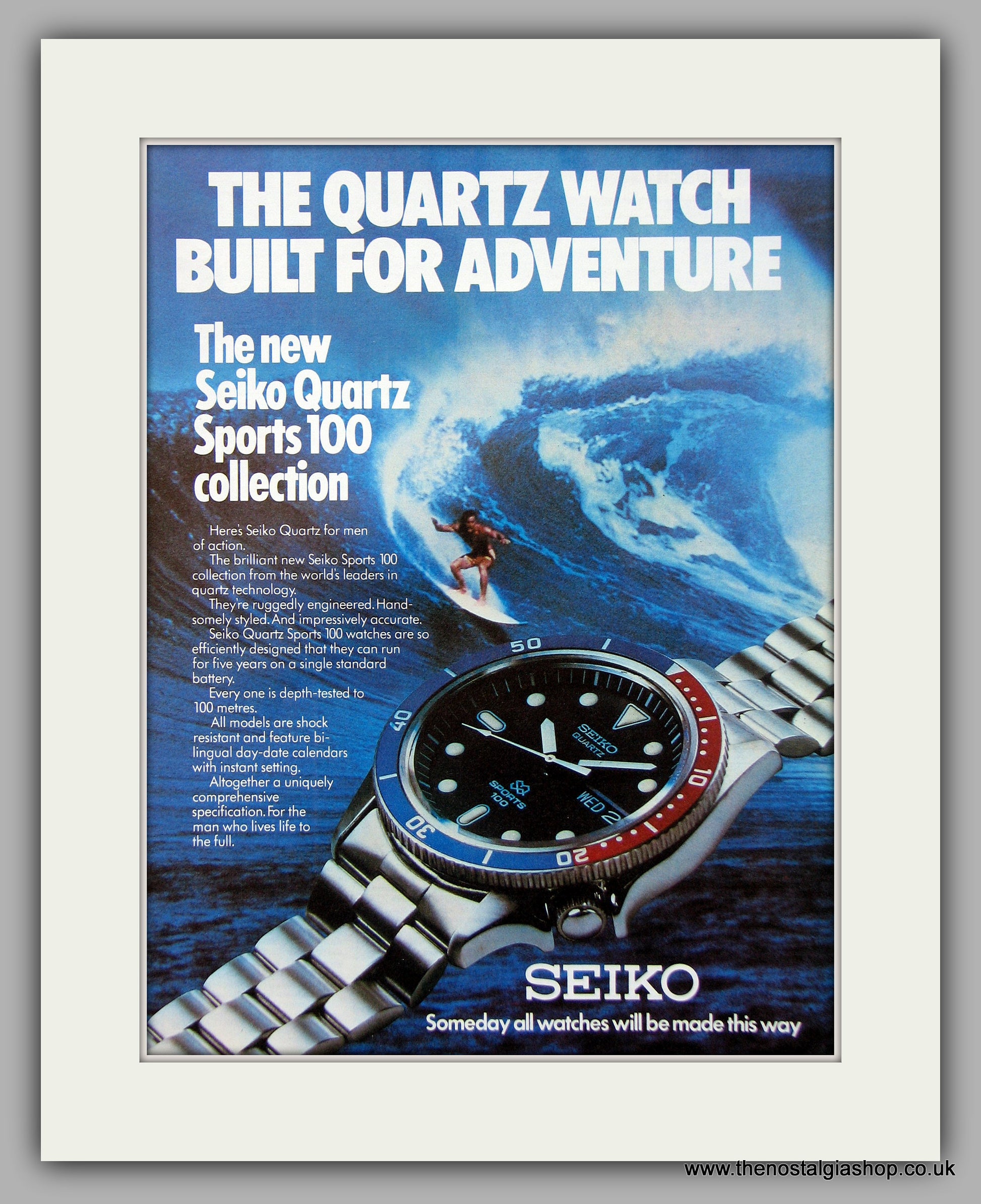 Seiko Quartz Sports 100 Watch Original Advert 1978 (ref AD6934) – The  Nostalgia Shop
