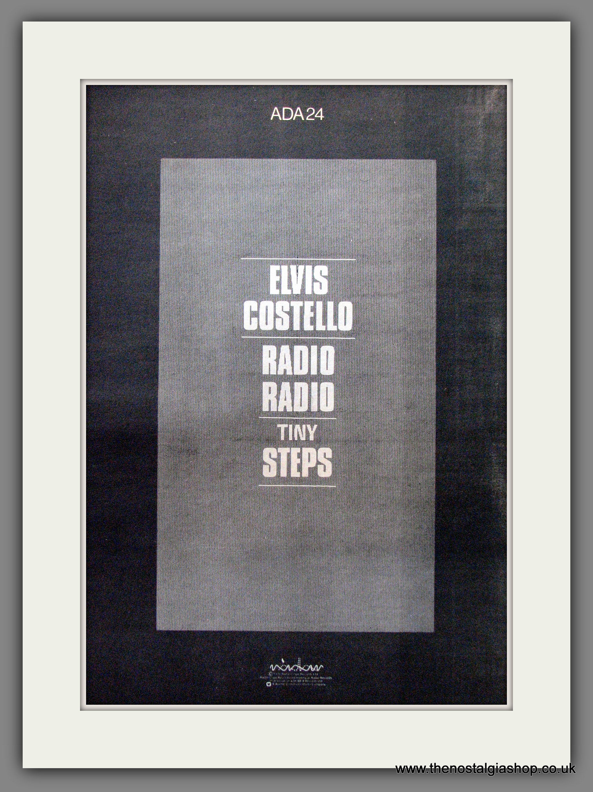 Elvis Costello Radio Radio, Tiny Steps. Original Advert 1978 (ref AD12 –  The Nostalgia Shop