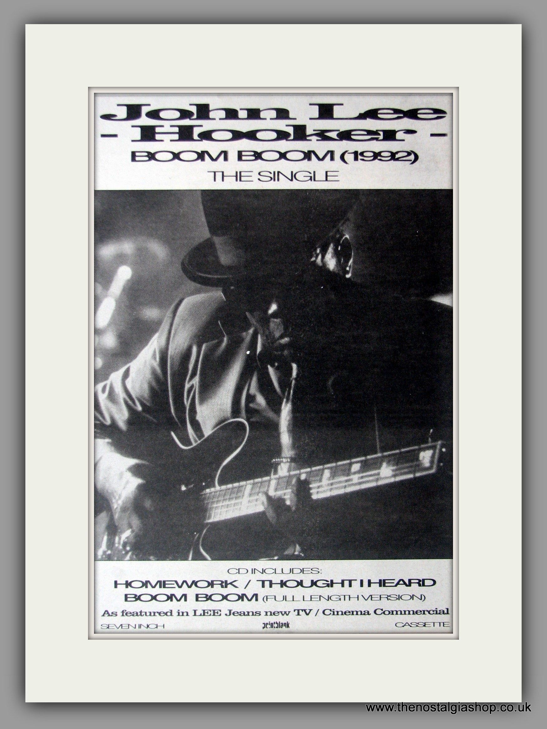 John Lee Hooker. Boom Boom. 1992 Original Advert (ref AD50891) – The  Nostalgia Shop