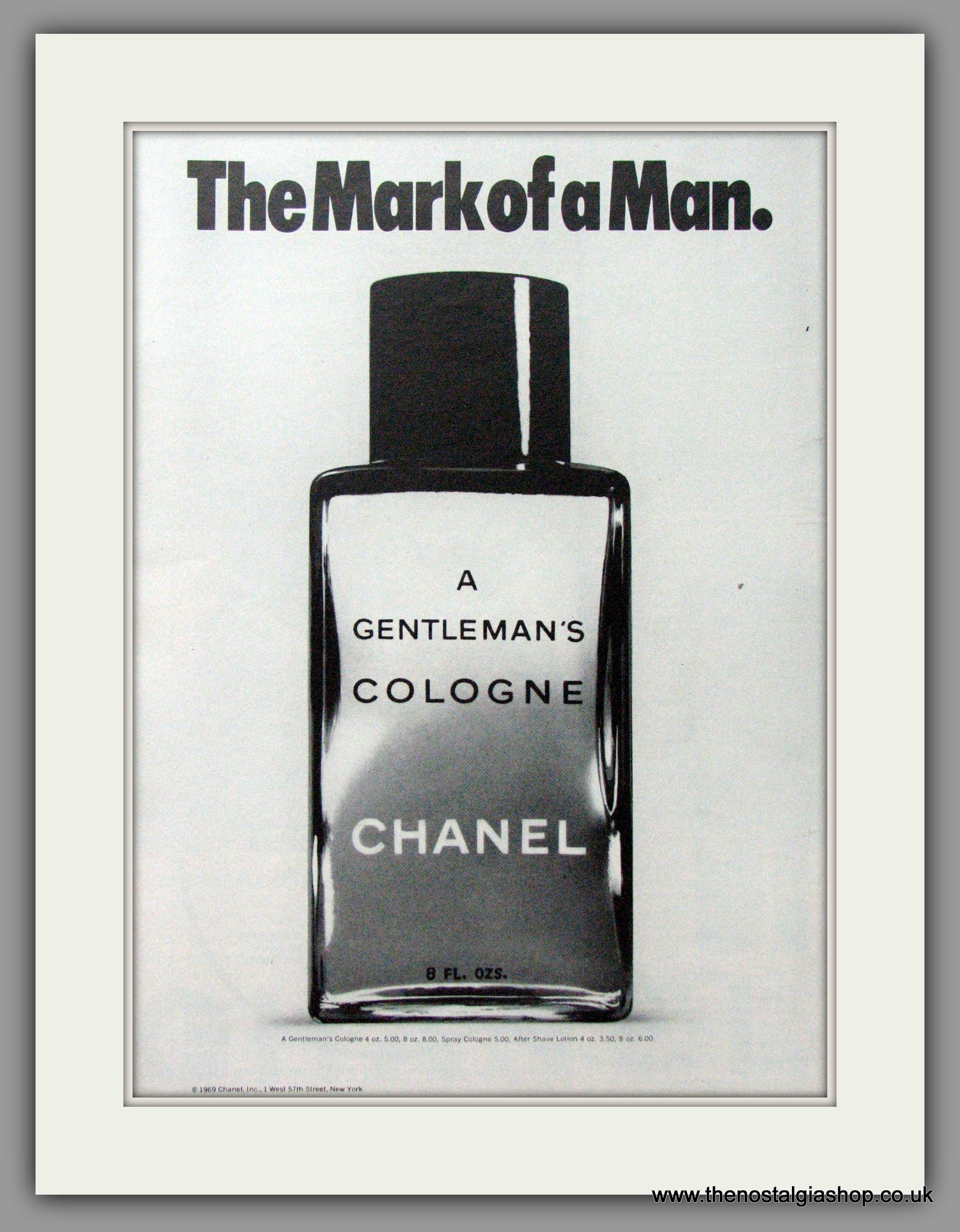 Chanel Cologne For Men. 1969 Original American Advert (ref AD52625) – The  Nostalgia Shop