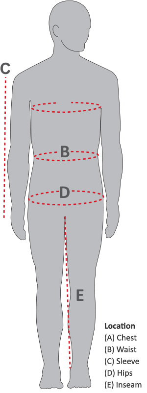 Inseam Size Chart Mens