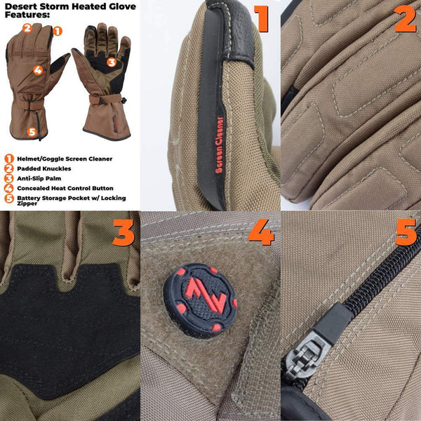 Mobile Warming Technology Gloves Desert Storm Heated Gloves Heated Clothing