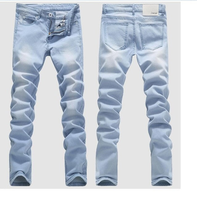 Light blue wash skinny jeans mens