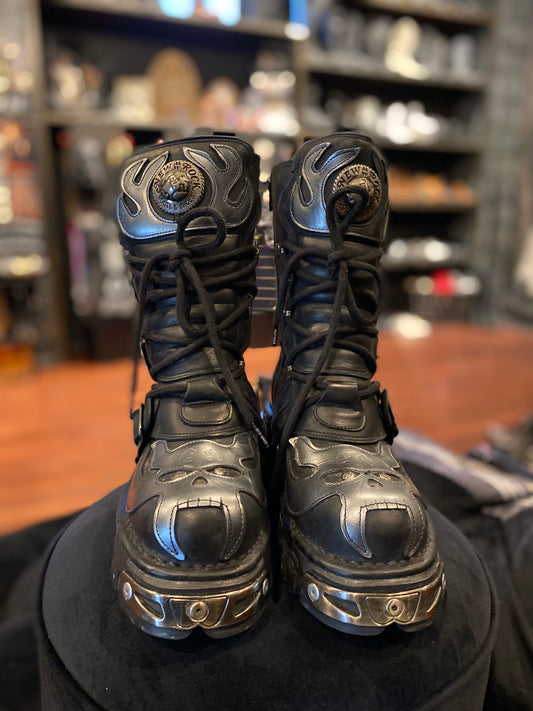 New Rock Reactor Flame Ankle Boots – Shop Saturn Return