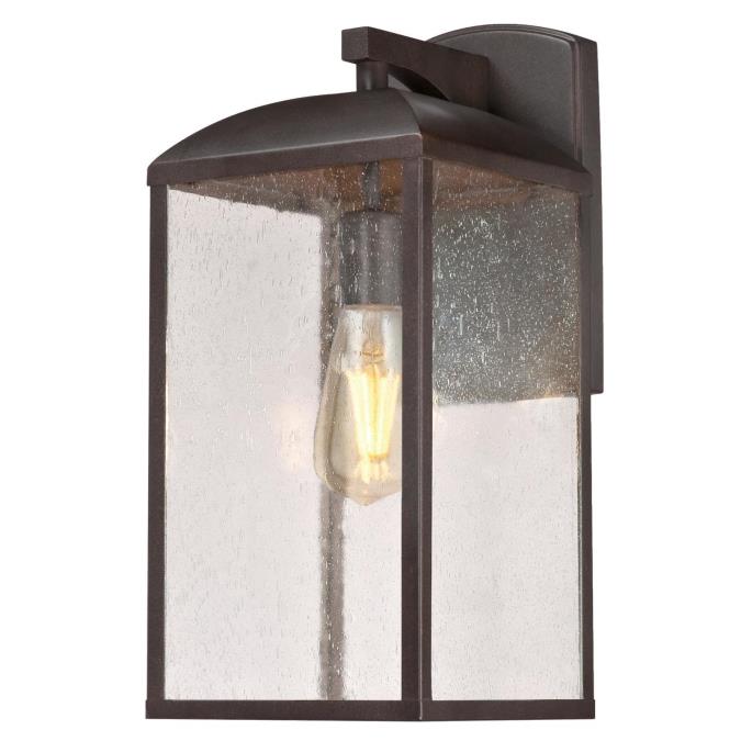 Westinghouse 6374200 One Light Wall Fixture Lantern, Victorian Bronze Finish, Clear Seeded Glass