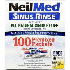 allergy relief from allergy medications image of neil med sinus rinse by mr mehta all natural sinus relief soothing saline nasal rinse trust the #1 physician recommended brand 100 premixed packets free sinus relief for large volume and low pressure salin nasal irrigation isotonic with 1 packet hypertonic with 2 or more packets
