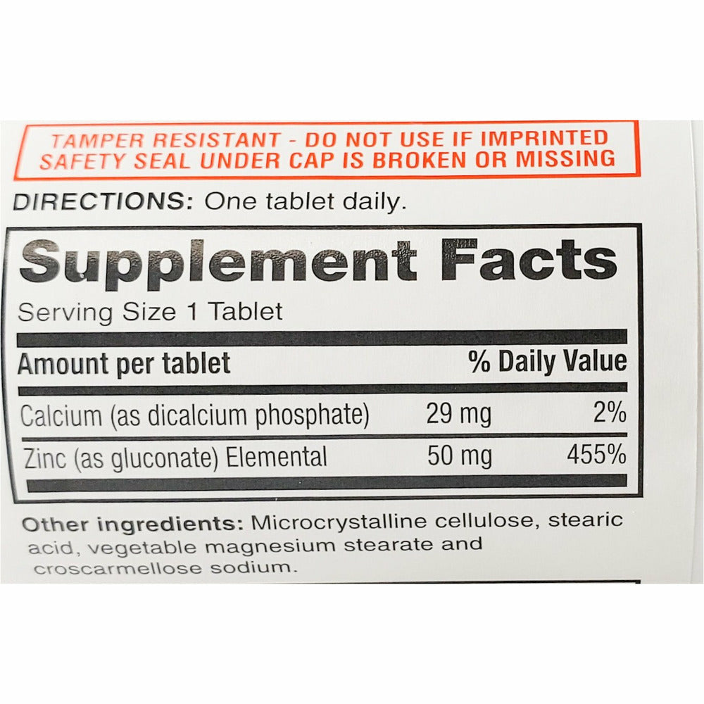 Zinc (Gluconate) 50 mg 100 Tablets by Rugby Hargraves Online Healthcare