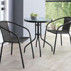 Bistro 3 Piece Patio Furniture - Black Injected