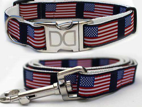 Dog Collar and Leash Set – Blue/Brown Plaid – Acid Ink Designs