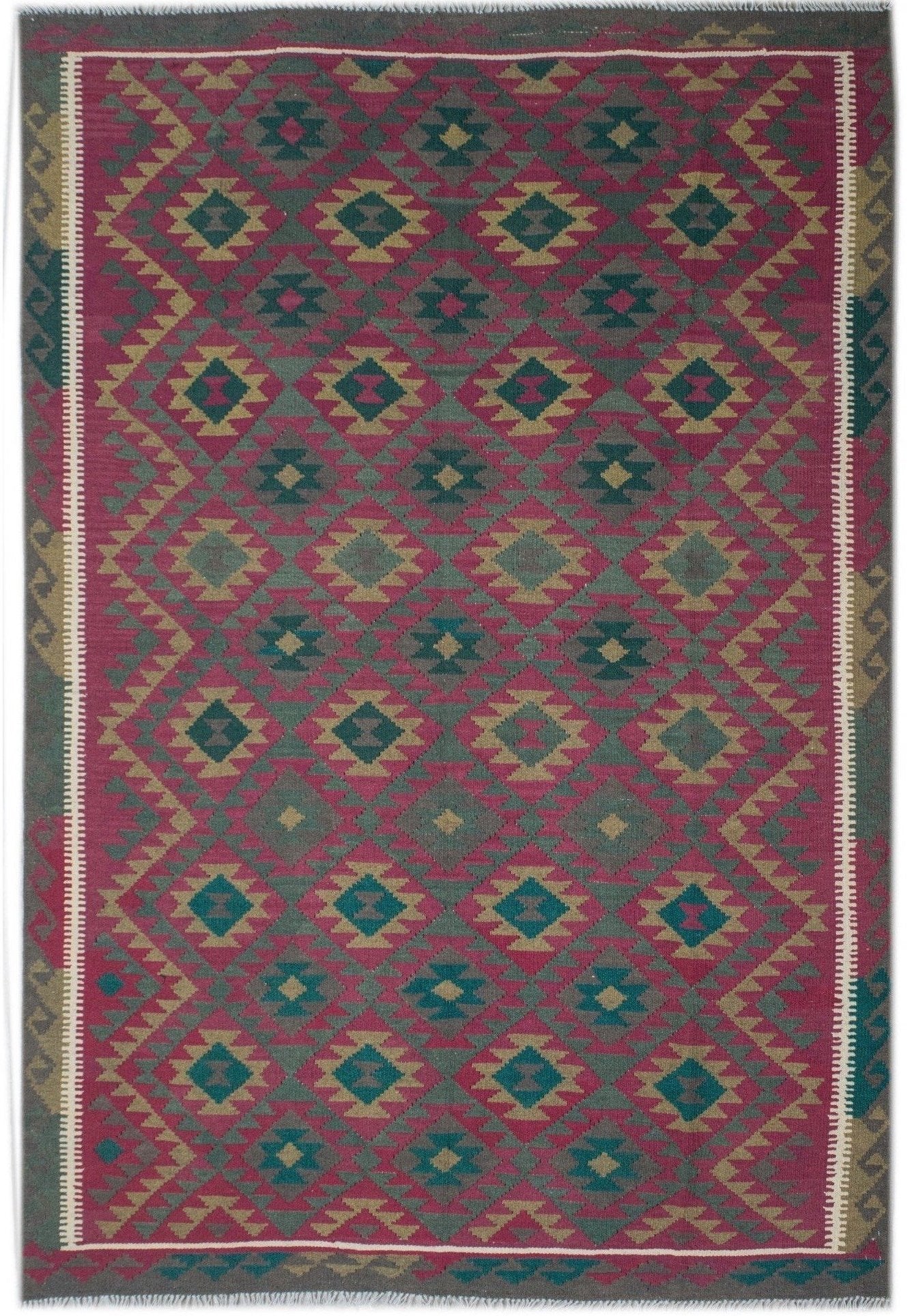 Handmade Afghan Maimana Kilim | 294 x 209 cm | 9'6" x 6'8"