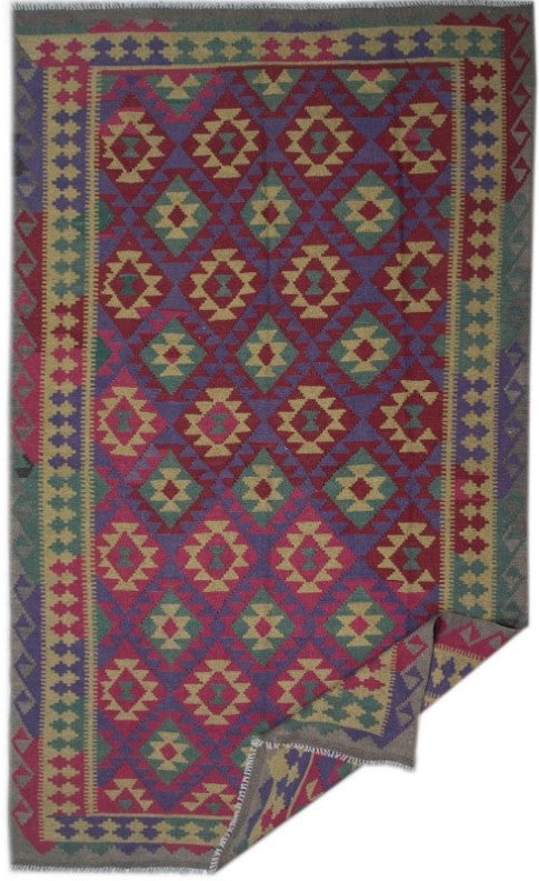 Handmade Afghan Maimana Kilim | 305 x 196 cm | 10' x 6'4"