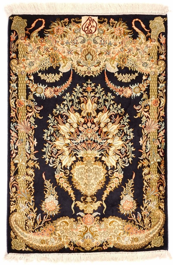 Handmade Mini Silk Rug | 98 x 67 cm