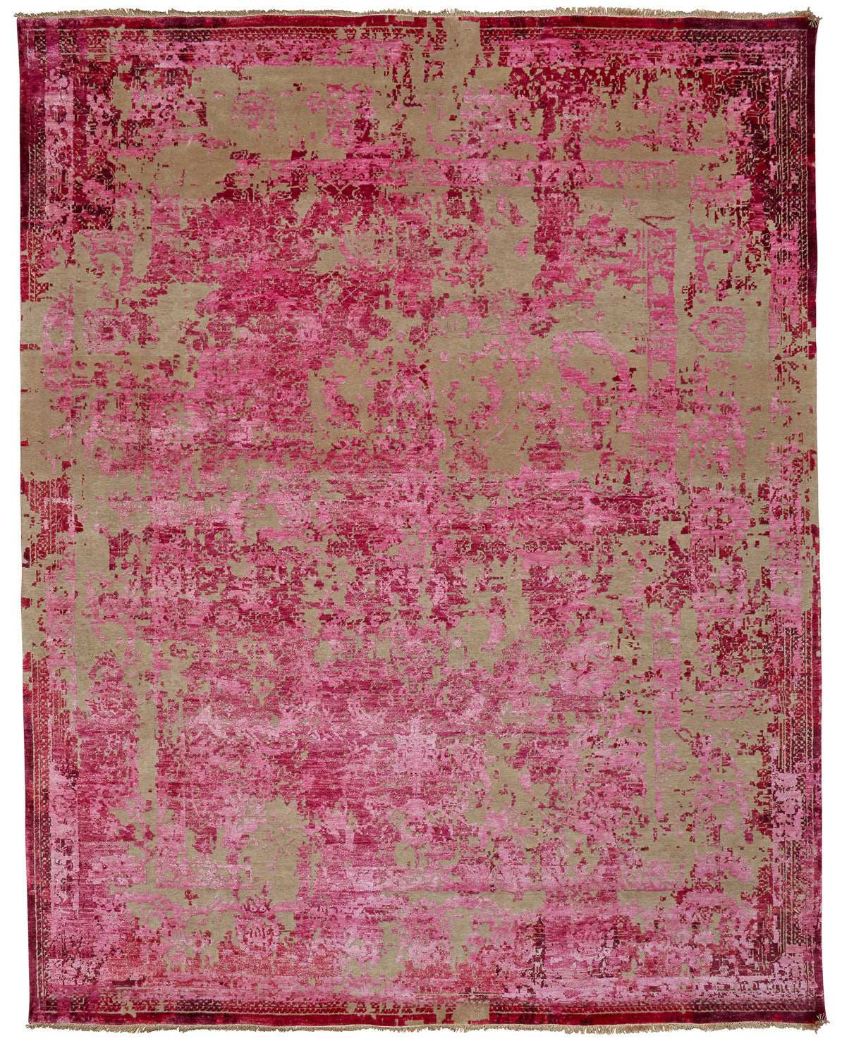 Handmade Viscose Silk Modern Indian Rug | 360 x 277 cm | 11'8" x 9'