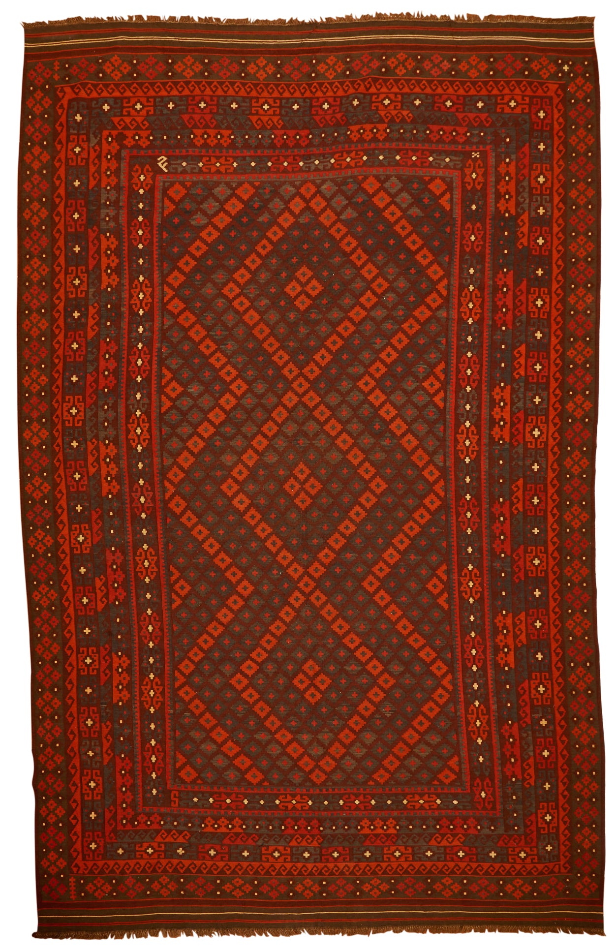 Handmade Old Maimana Kilim | 400 x 250 cm