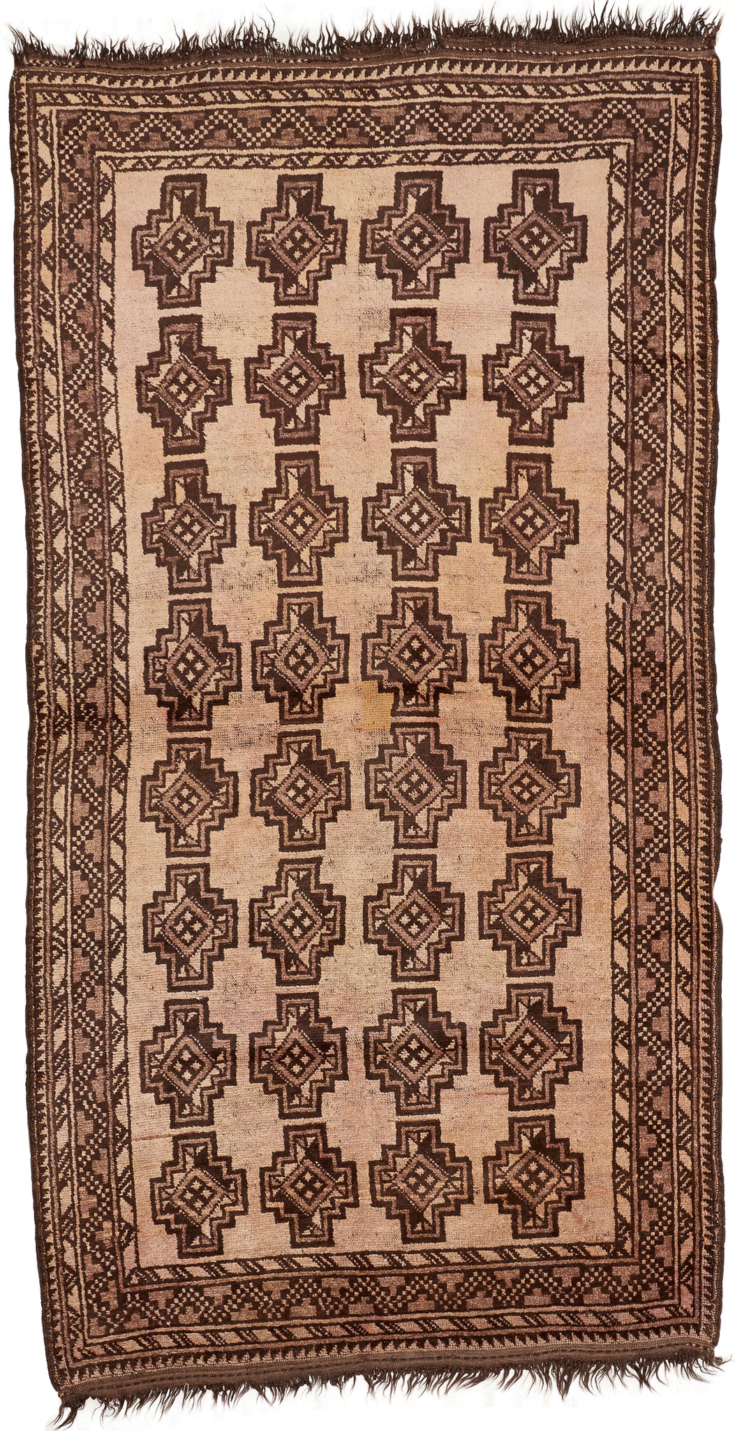 Handmade Old Afghan Tribal Shepherd's Rug | 222 x 118 cm | 7'2" x 3'8"