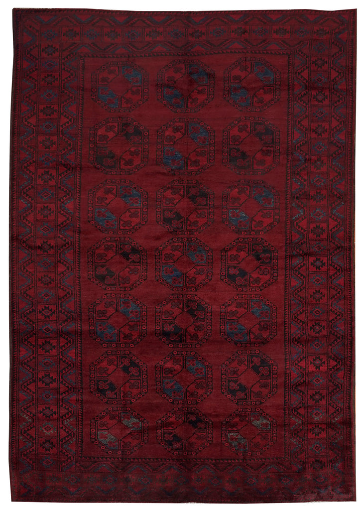 Handmade Old Afghan Turkmen Rug | 319 x 210 cm