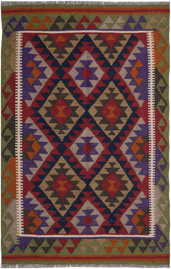 Handmade Afghan Maimana Kilim | 155 x 102 cm | 5'1