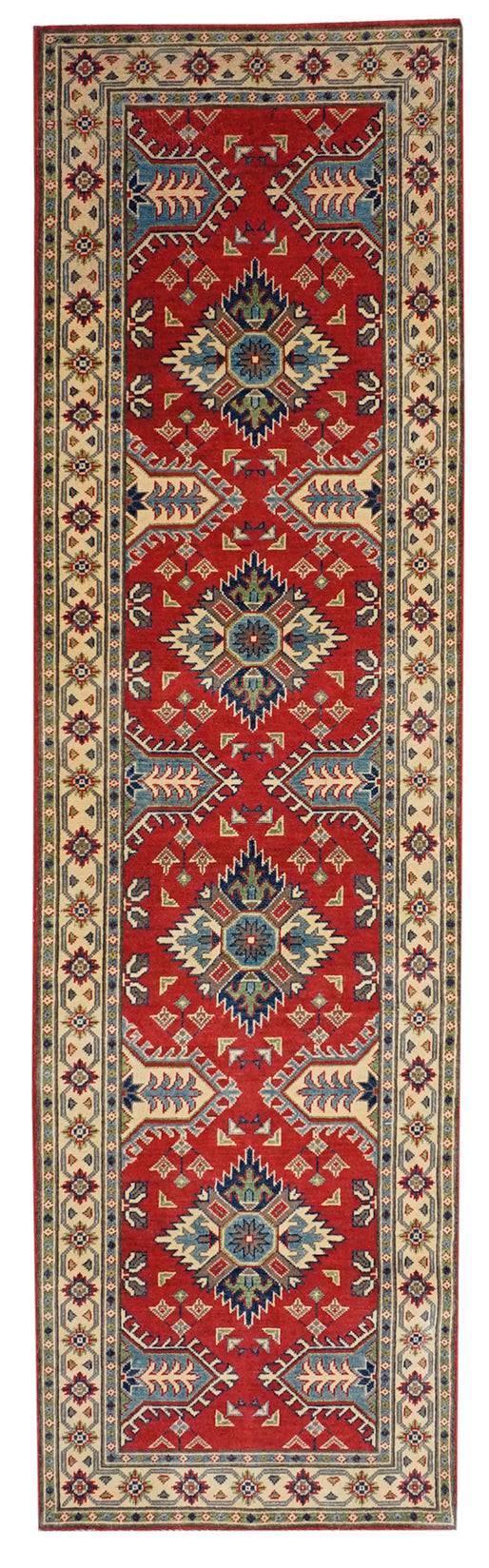 Handmade Afghan Kazakh Hallway Runner | 294 x 83 cm | 9'6" x 2'7"