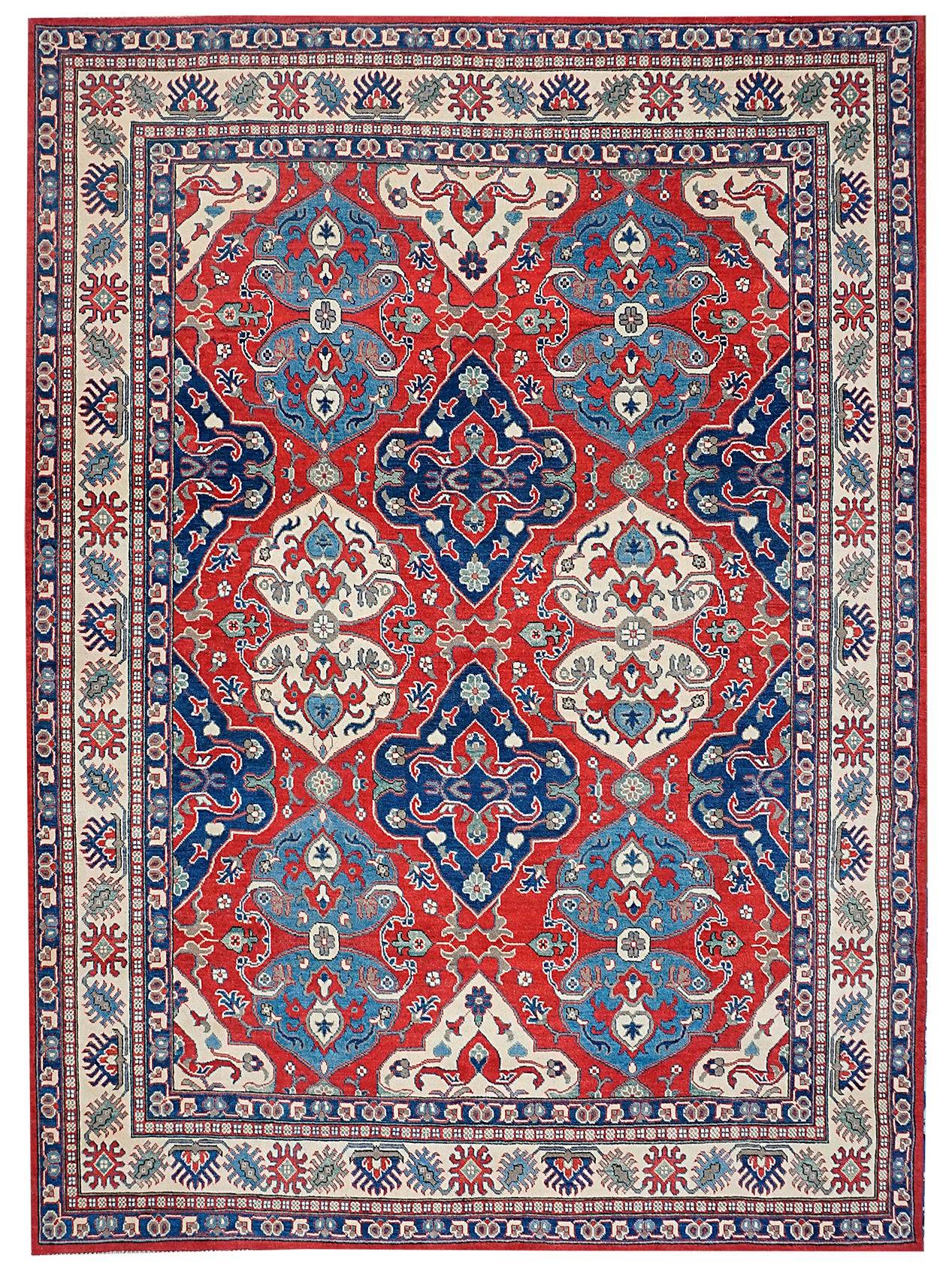 Handmade Afghan Kazakh Rug | 294 x 247 cm | 9'6" x 8'10"