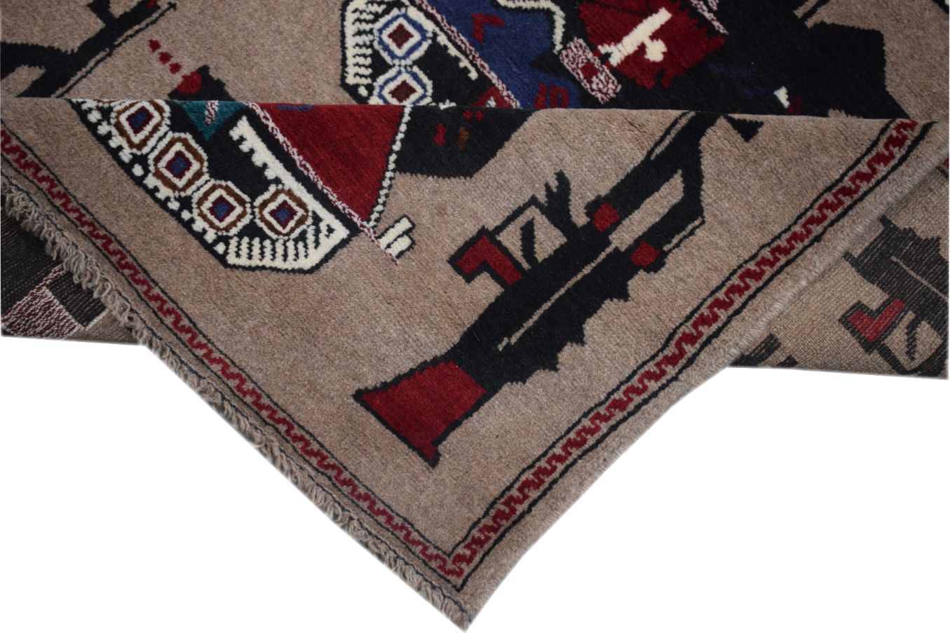 Handmade Afghan War Rug | 132 x 90 cm | 4'3" x 2'9"